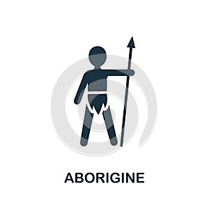 Aborigen icon from australia collection. Simple line Aborigen icon for templates, web design and infographics
