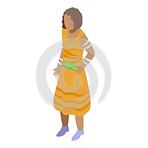 Aborigin woman icon isometric vector. Ethnic culture photo