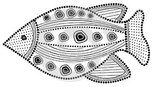 Aboriginal art fish illustration.