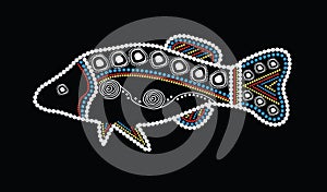 Aboriginal art fish illustration. photo