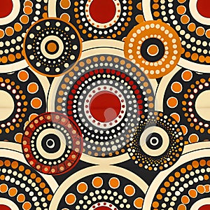 Aboriginal art inspired seamless tile with circles