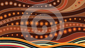 Aboriginal art vector background.