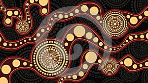 Aboriginal art vector background, Connection concept