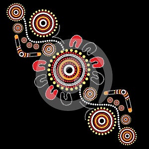 Aboriginal art vector background photo