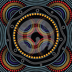 Aboriginal art vector background.