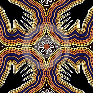 Aboriginal art vector background. photo