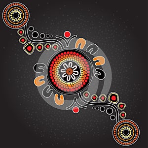 Aboriginal art vector background.