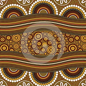 Aboriginal art vector background. photo