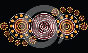 Aboriginal art vector background.