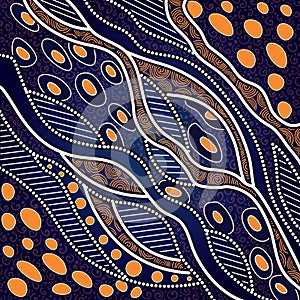 Aboriginal art vector dot background. photo