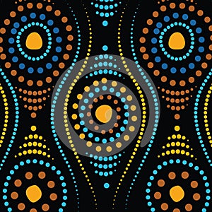 Aboriginal art vector dot background.