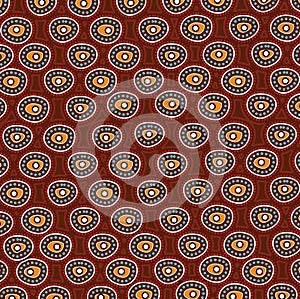 Aboriginal art vector dot background.