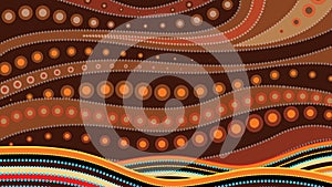 Aboriginal art vector background. photo