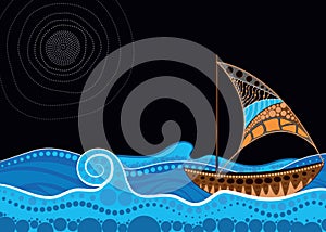 Aboriginal art vector painting.