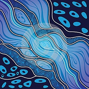 Aboriginal art vector painting photo