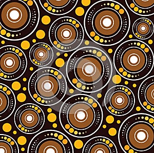 Aboriginal art vector seamless background.