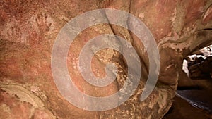 Aboriginal australian indigenous rock painting in Mulkas Cave Hyden Western Australia 02