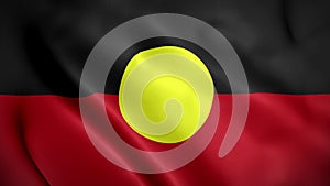 Aboriginal Australians flag background realistic waving in the wind 4K video, Independence Day or Anthem (Loop)