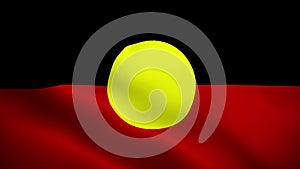 Aboriginal Australians flag waving animation, perfect looping, 4K video background, official colors