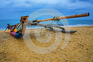 Aboriginal boat on the sandy shores