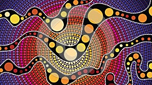 Aboriginal art vector background, Connection concept