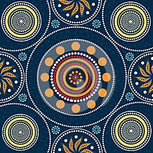 Aboriginal dot art background - Vector Illustration