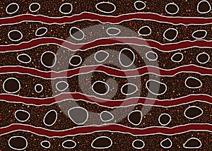 Aboriginal dot art background - Vector illustration