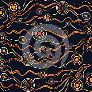 Aboriginal dot art vecAboriginal art vector seamless backgroundtor background.