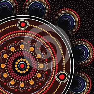Aboriginal dot art vector background.
