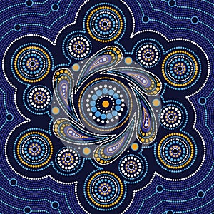 Aboriginal dot art vector painting.