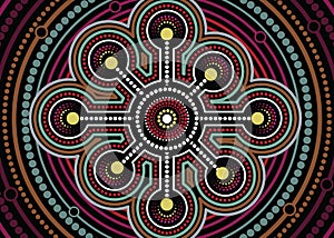 Aboriginal dot art vector painting. photo