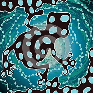 Aboriginal dot art vector painting photo