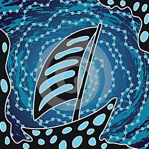 Aboriginal dot art vector painting