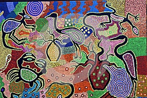 Aboriginal dot painting artwork in Derby Kimberley Western Australia