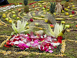 Aboriginal ritual Chacana andean cross, Ecuador