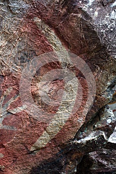 Aboriginal rock painting, boomerang