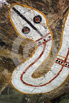 Aboriginal rock painting, rainbow serpent