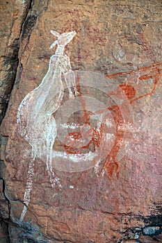 Aborigines rock painting art Kakadu