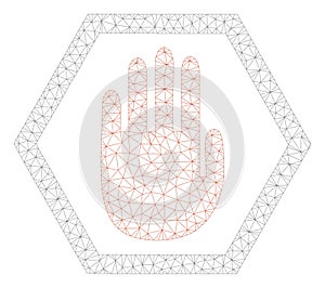 Abort Hand Polygonal Frame Vector Mesh Illustration