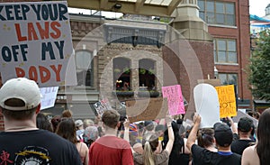 Abortion protest in downtown Knoxville, Tennessee