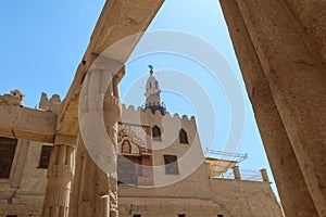 Abou Hagag mosque inside Luxor temple in Luxor in Egypt photo