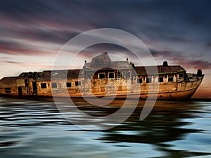 Abounded rusty boat