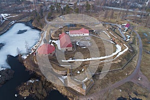 Above the ancient fortress of Korela. Priozersk