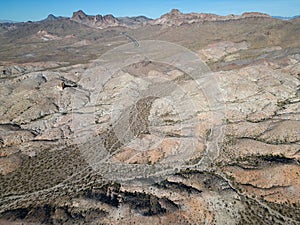 Above the Black Mountains in Arizona, drone image