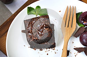 Above of Brownie Stack on White Plate