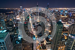 Above the Chicago Night Skyline