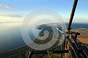 Above earth on a hang-glider