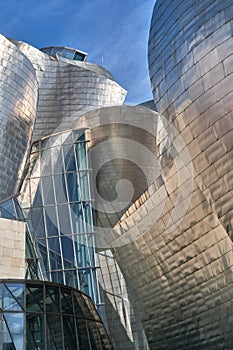 Above the entrance of Guggenheim Museum, Bilbao, Spain.