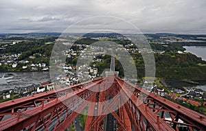 Above the Forth rail bridge