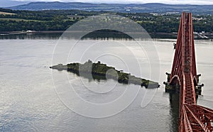 Above the Forth rail bridge